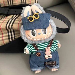 Abrir la imagen en la presentación de diapositivas, 17cm Labubu Clothes with Vinyl for Heart Macaron Curtain Cloth Suit Clothes - Labubu Closet

