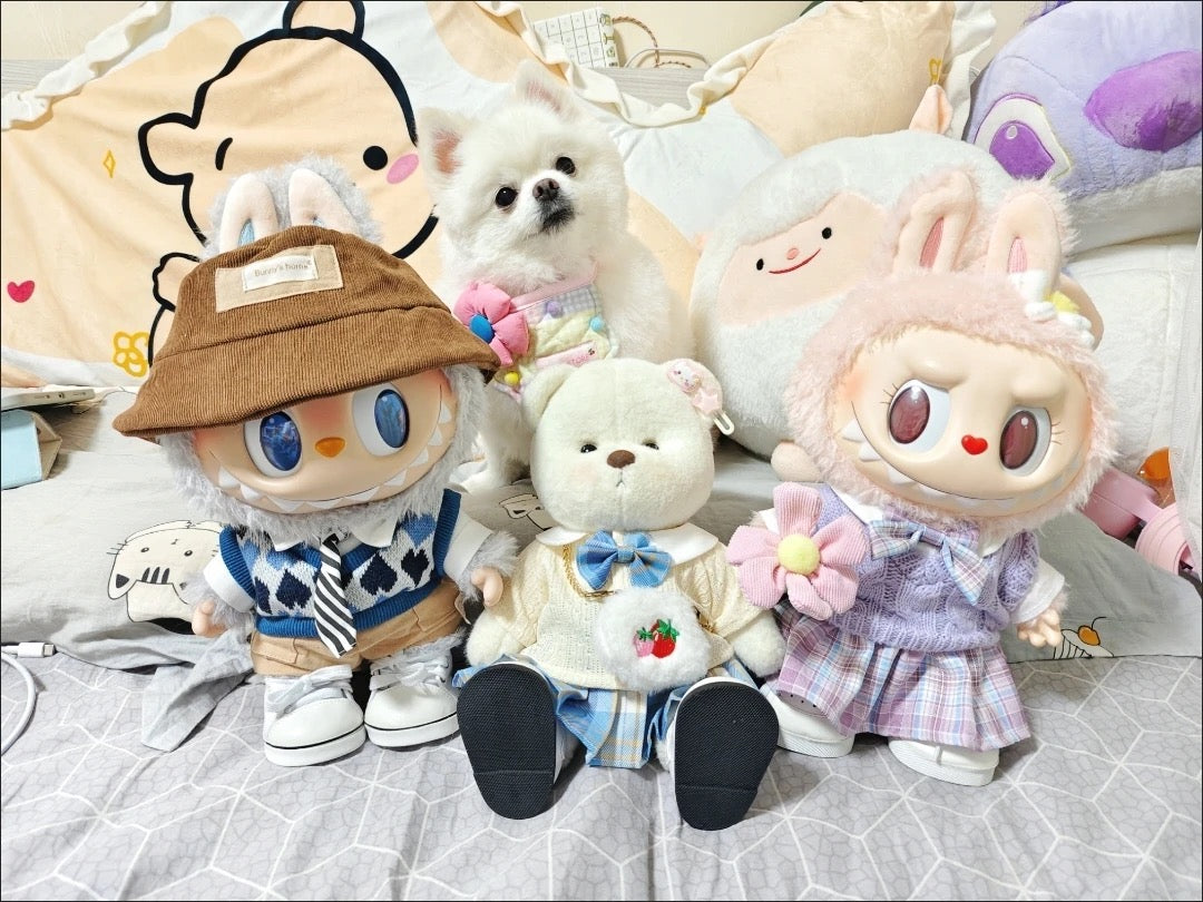 Labubu Glacier Blue Ombre Dress | Organza & Chiffon Layered Skirt | BJD Wedding Photoshoot Premium Gown